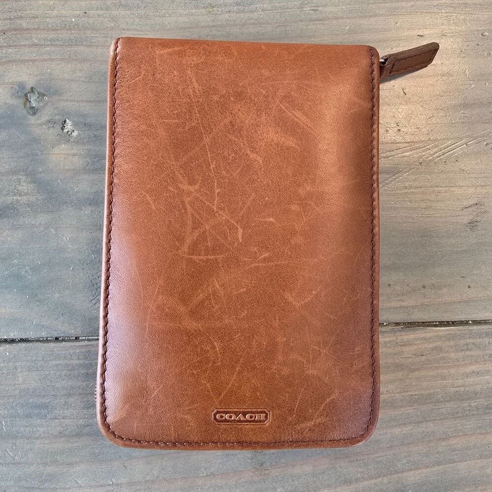 Authentic vintage Y2K COACH British tan leather Blackberry phone wallet